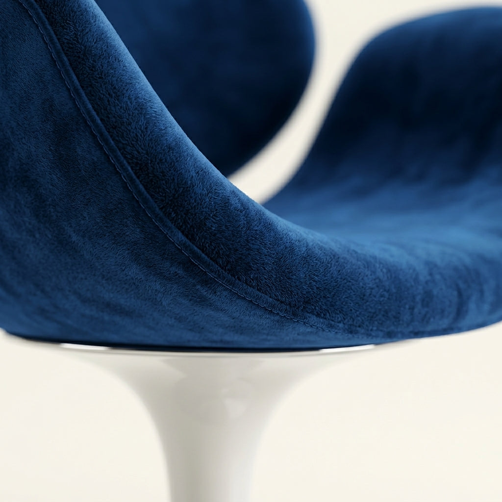 Dahlia CH0153 - Custom Mid Century Minimalist Armchair | Polished Stainless Steel | Fine Fabric