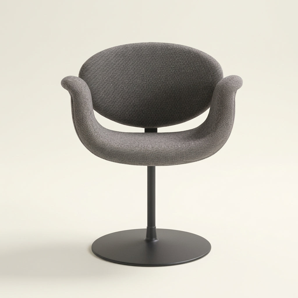 Dahlia CH0153 - Custom Mid Century Minimalist Armchair | Polished Stainless Steel | Fine Fabric