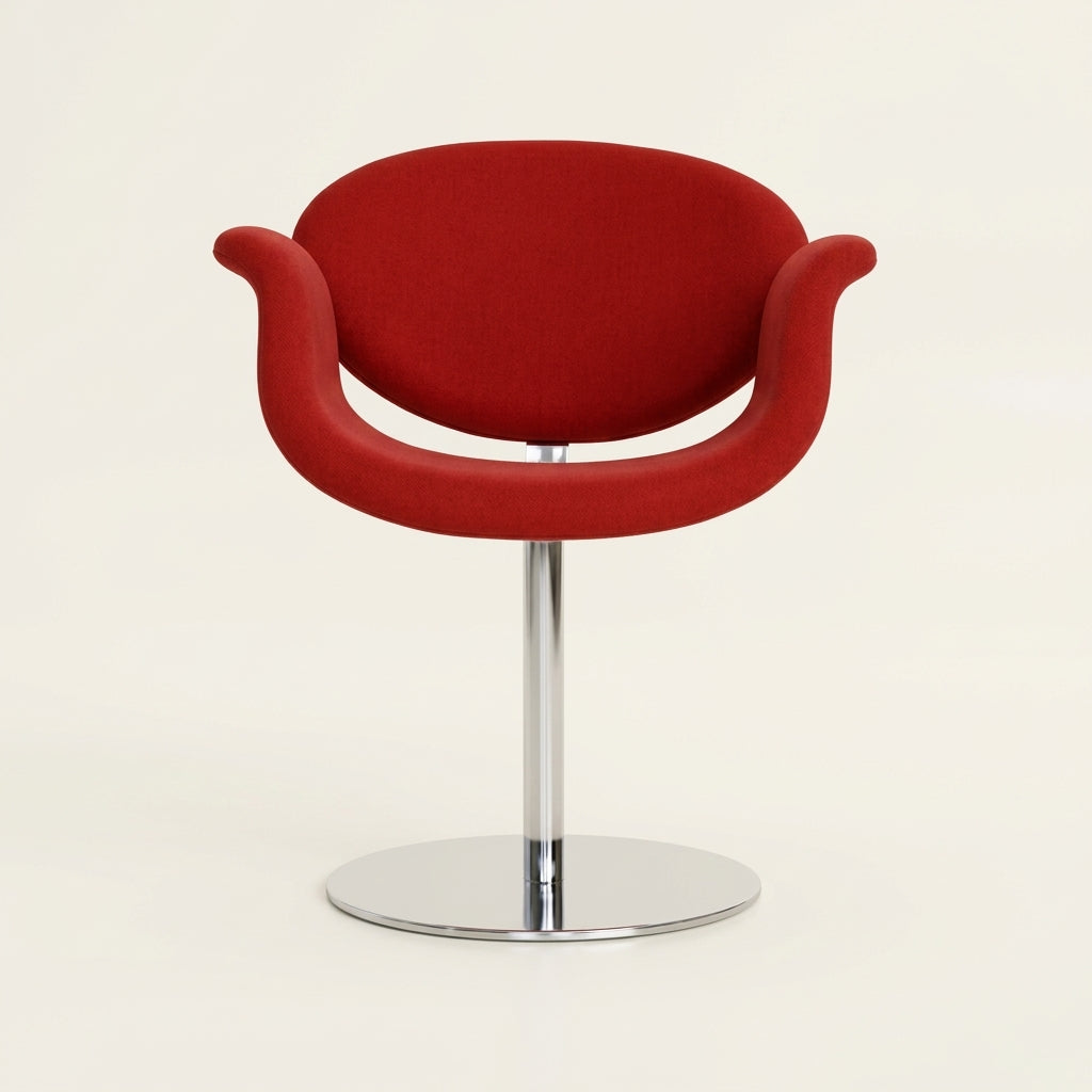 Dahlia CH0153 - Custom Mid Century Minimalist Armchair | Polished Stainless Steel | Fine Fabric
