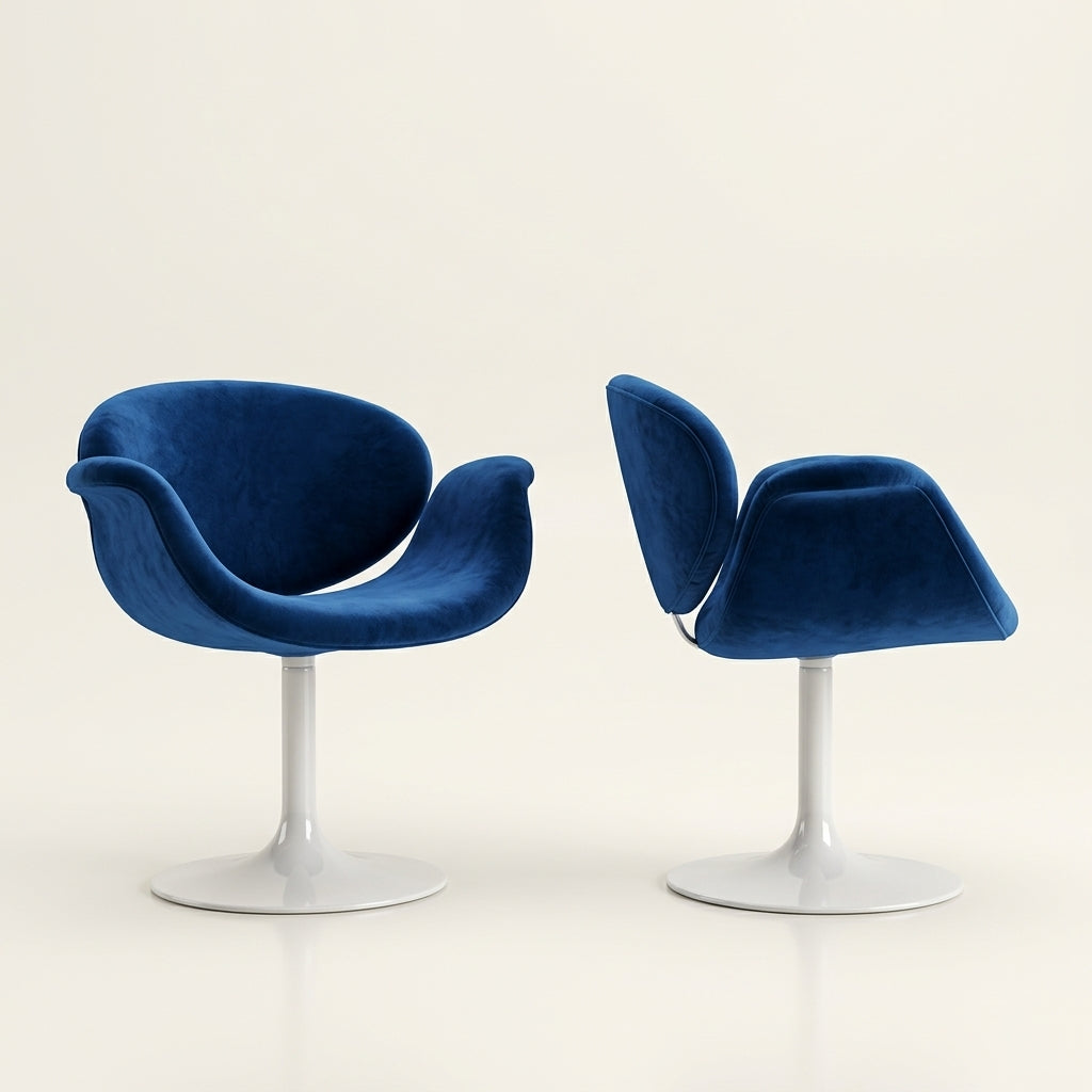 Dahlia CH0153 - Custom Mid Century Minimalist Armchair | Polished Stainless Steel | Fine Fabric