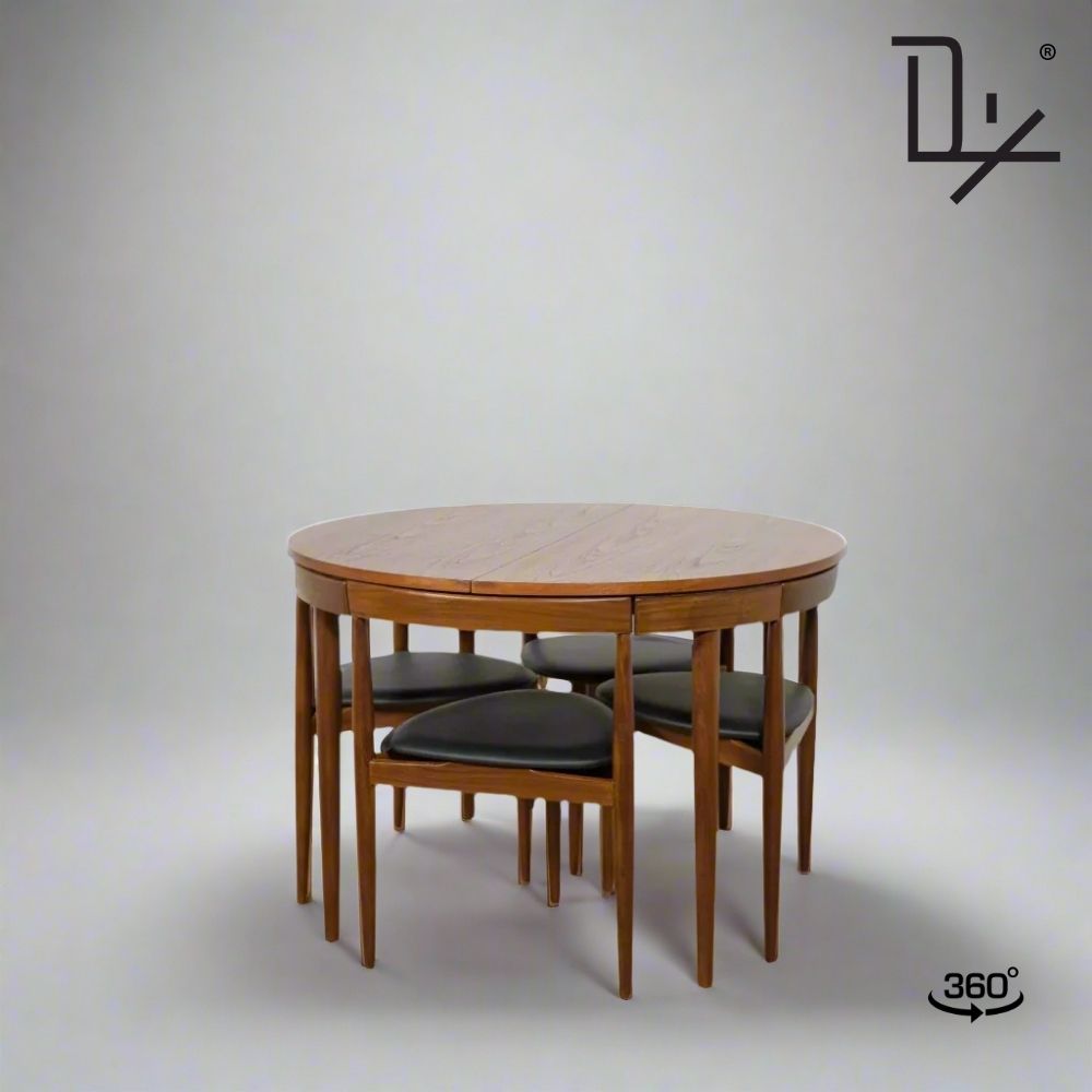 Dix® Solid Wood Series - Orbix (DT9238) 1.05m/1.56m Custom Extendable Solid Wood American Oak Dining Table Scandinavian Minimalist