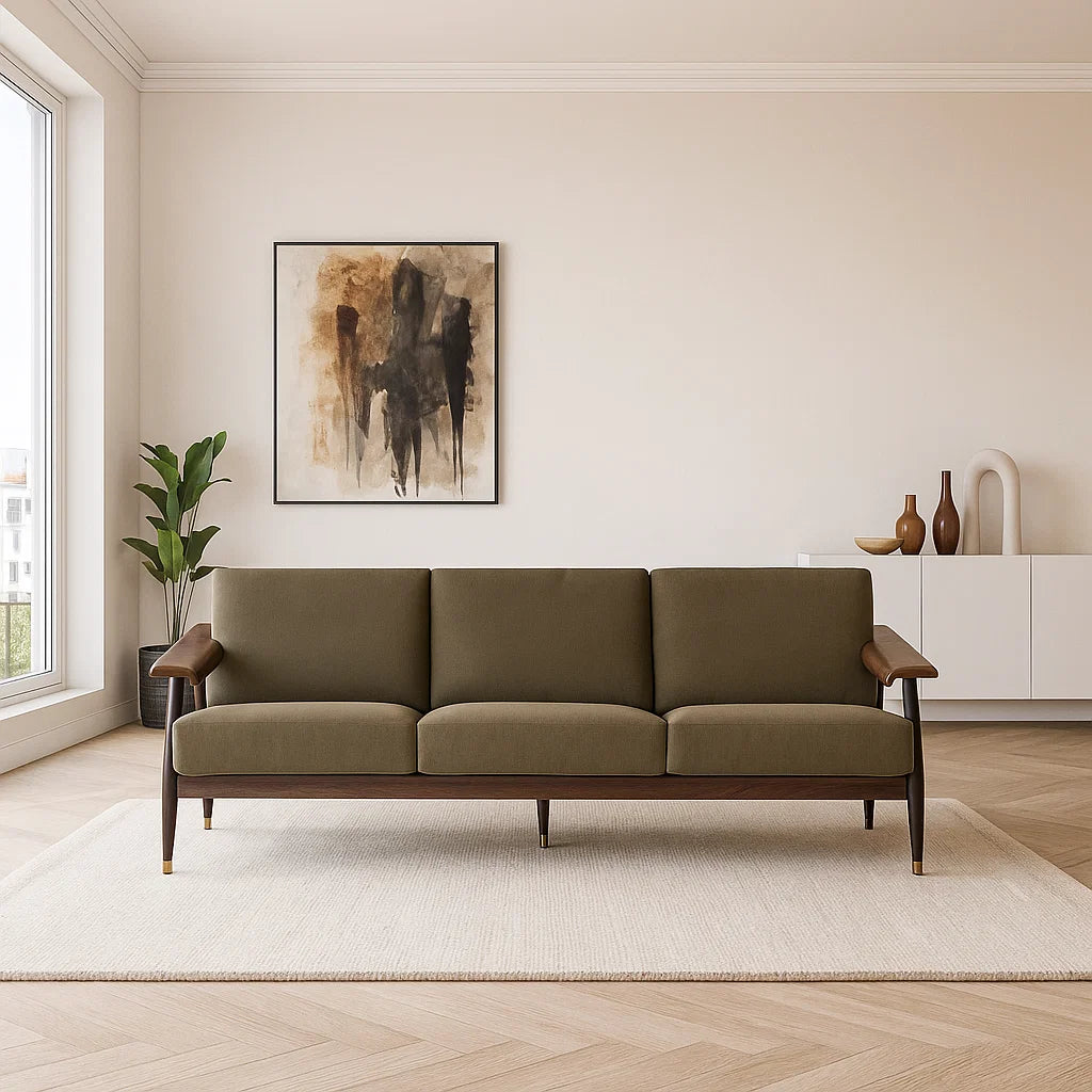 Dix® Solid Wood Series - Tower (SF9126C) Custom Lounge Sofa 2/3 Seater Italian Minimalist Solid Wood American Oak - Compact Modern for Home &amp; Office