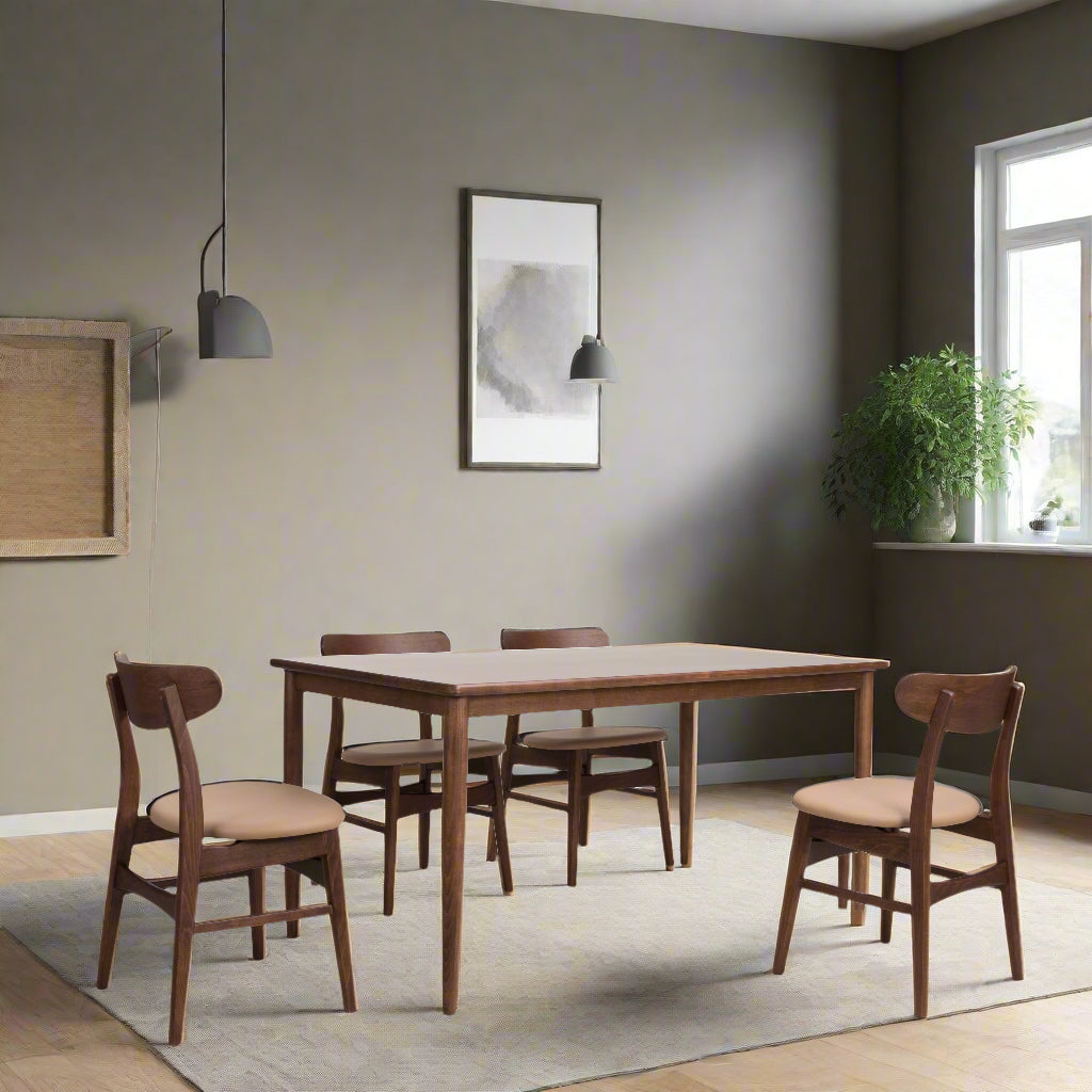 Dix® Solid Wood Series - Seattle (DT101A) 1.3m Custom Solid Wood American Oak Dining Table Scandinavian Minimalist