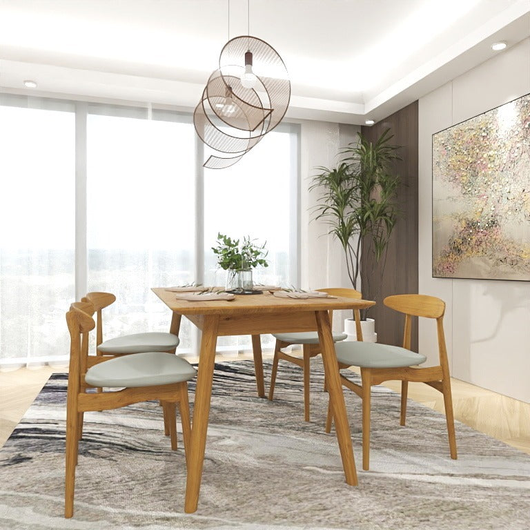 Dix® Solid Wood Series - Street (DT1111A) 1.4m Custom Solid Wood American Oak Dining Table Scandinavian Minimalist