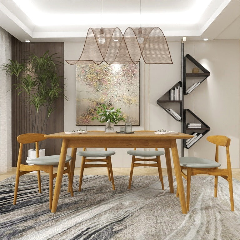 Dix® Solid Wood Series - Street (DT1111A) 1.4m Custom Solid Wood American Oak Dining Table Scandinavian Minimalist