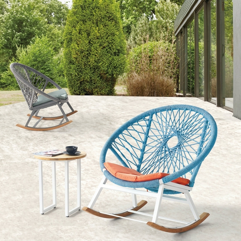 Edge Outdoor Coffee Table | Side Table | Powder-Coated Aluminum | Teak Top | WA2052