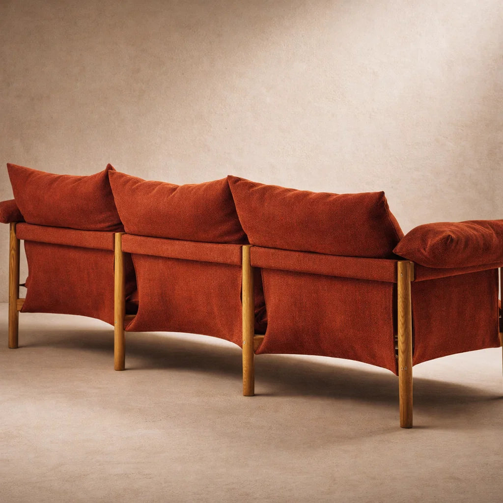 Emery SF2220 Custom Mid Century Minimalist Design 2-Seater Sofa | Italian Full Leather