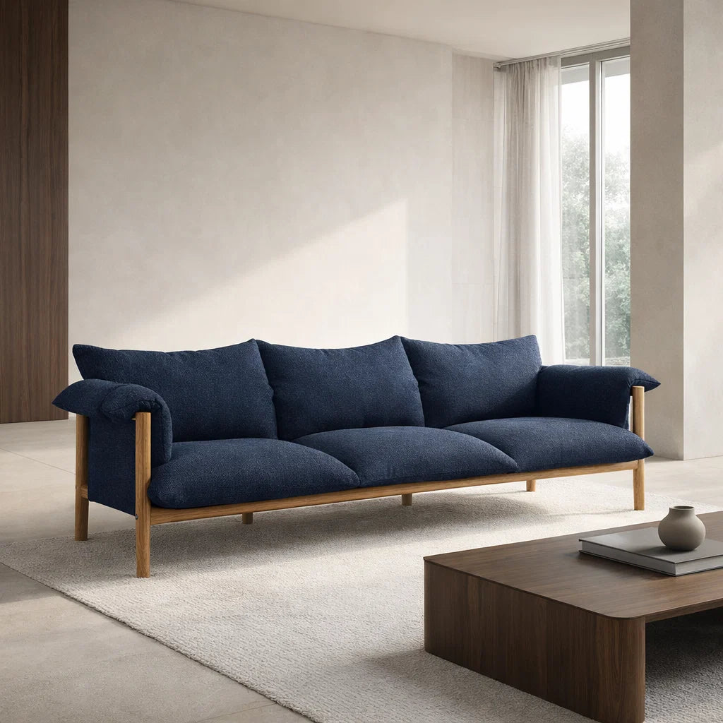 Emery SF2220 Custom Mid Century Minimalist Design 2-Seater Sofa | Italian Full Leather