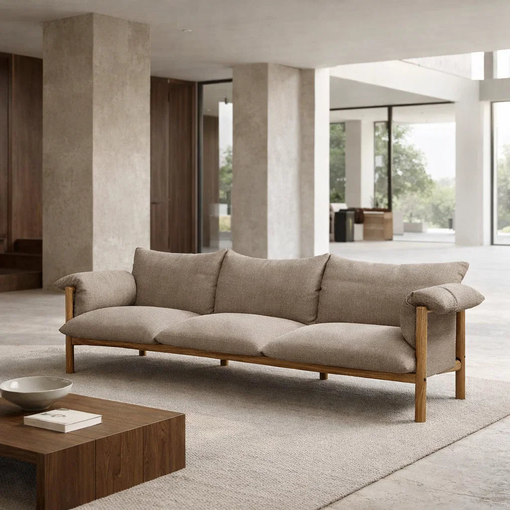 Emery SF2220 Custom Mid Century Minimalist Design 2-Seater Sofa | Italian Full Leather