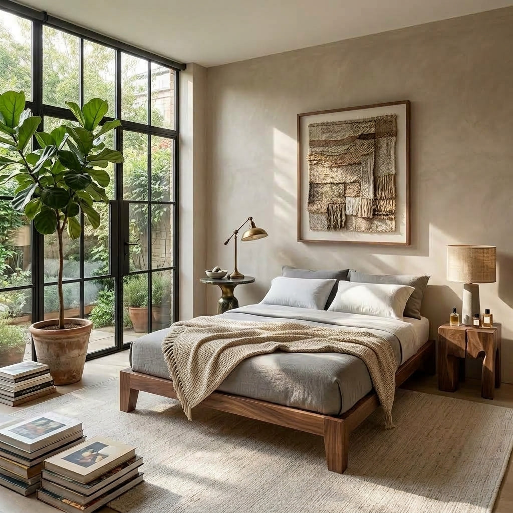 NY Headboardless Solid Wood Bed  | European Queen & King Size | Solid American Walnut | Solid European Oak