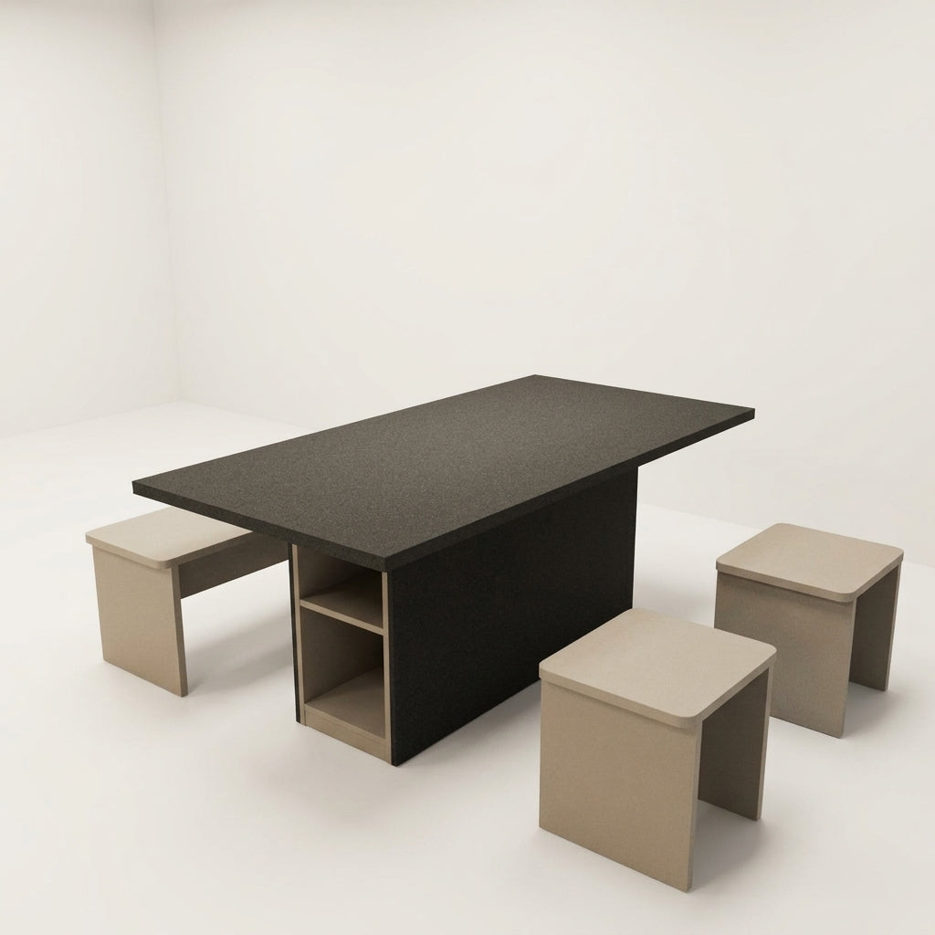 Geometry 09 Custom Table - Centre Block | Open Storage