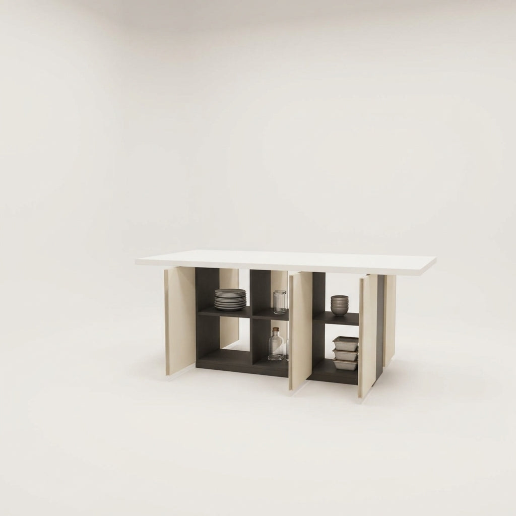Geometry 11 Custom Table - Centre Block | Storage with Doors