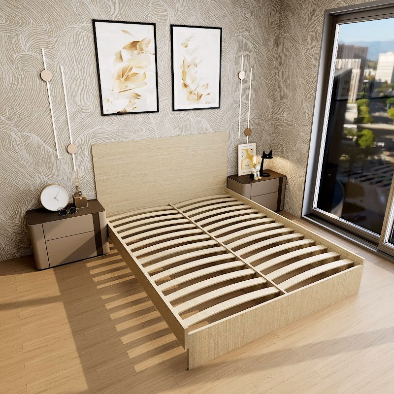 Americana Minimalist Design Engineered Wood Queen Size Bed