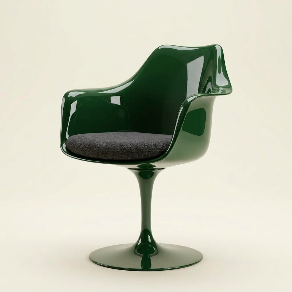 Jacob DF0110 - Custom Mid Century Minimalist Armchair | Fiberglass | Aluminum Base