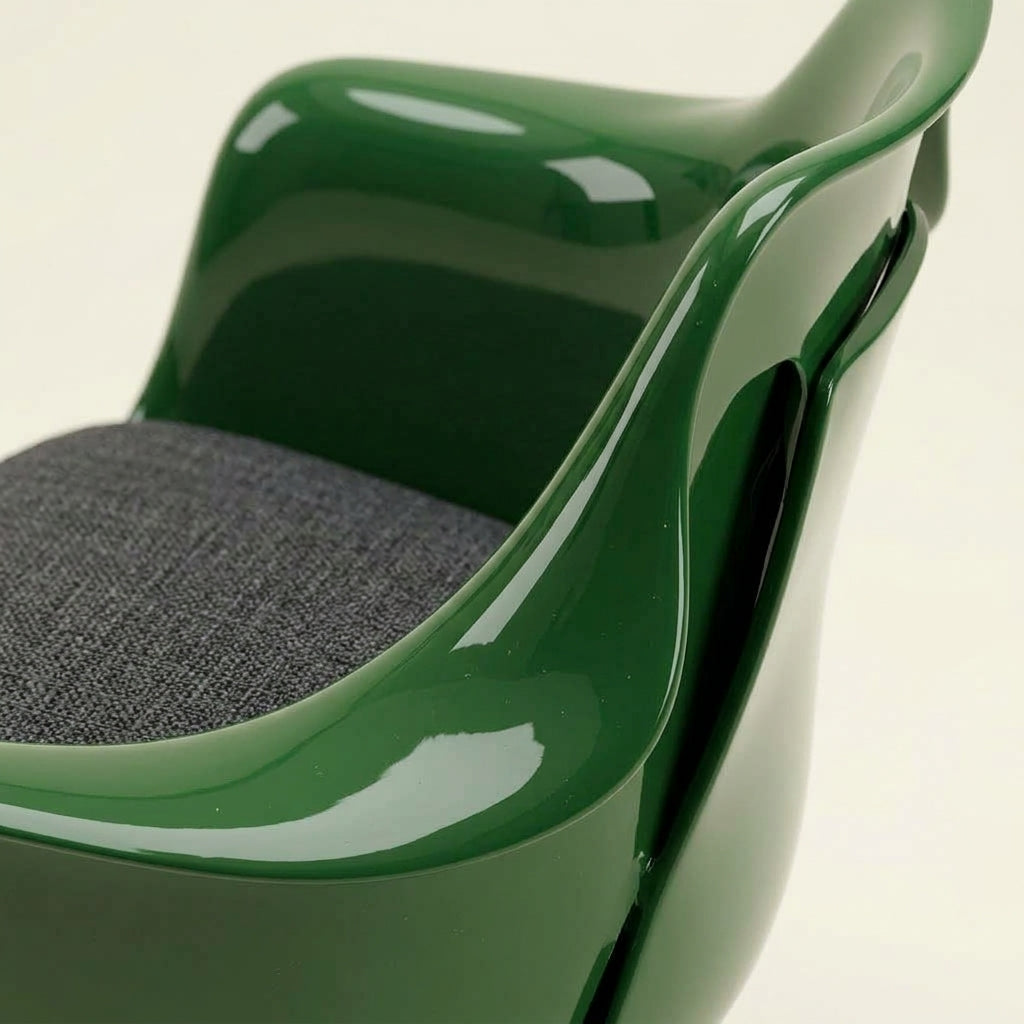 Jacob DF0110 - Custom Mid Century Minimalist Armchair | Fiberglass | Aluminum Base