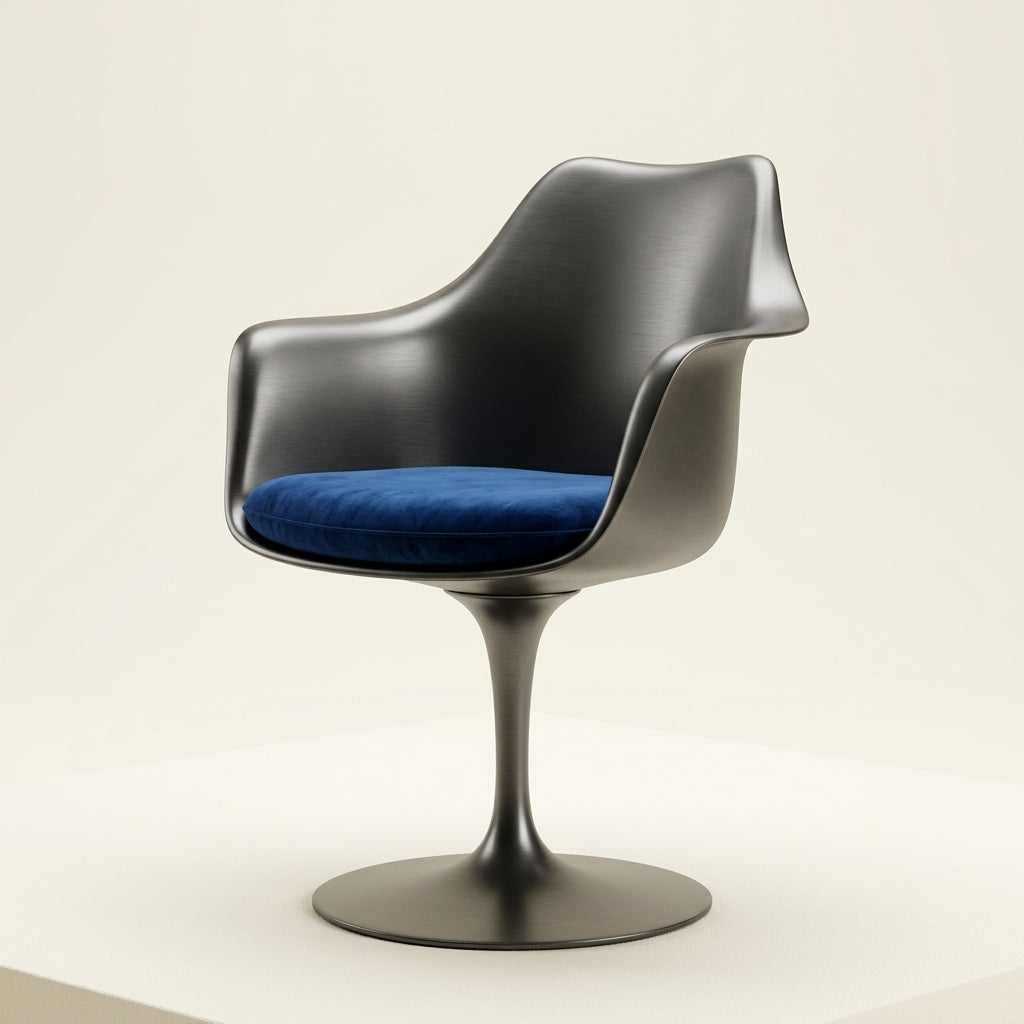 Jacob DF0110 - Custom Mid Century Minimalist Armchair | Fiberglass | Aluminum Base