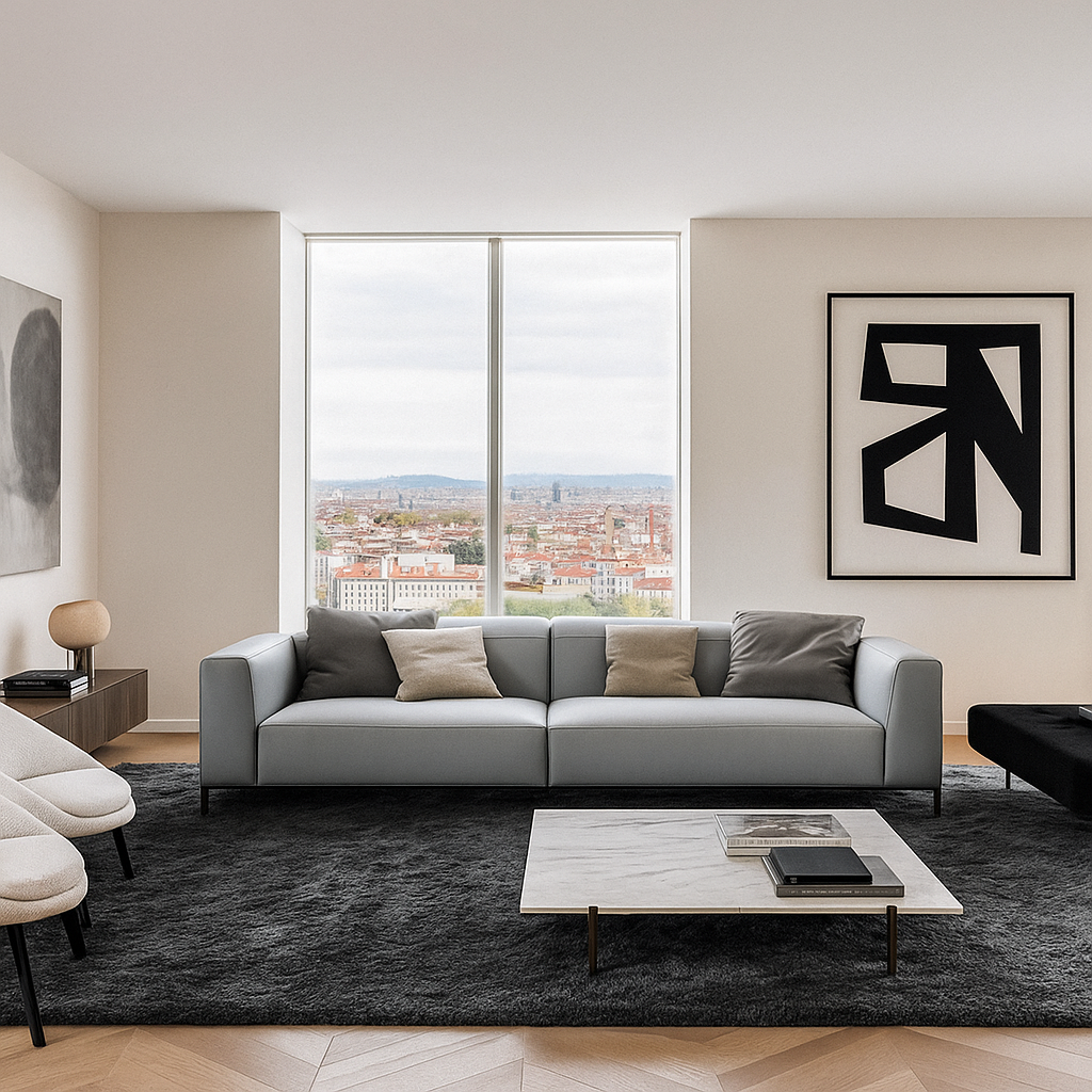 Jorvik (SF12010) - Italian Minimalist Custom Sofa Bespoke in Leather &amp; Fabric