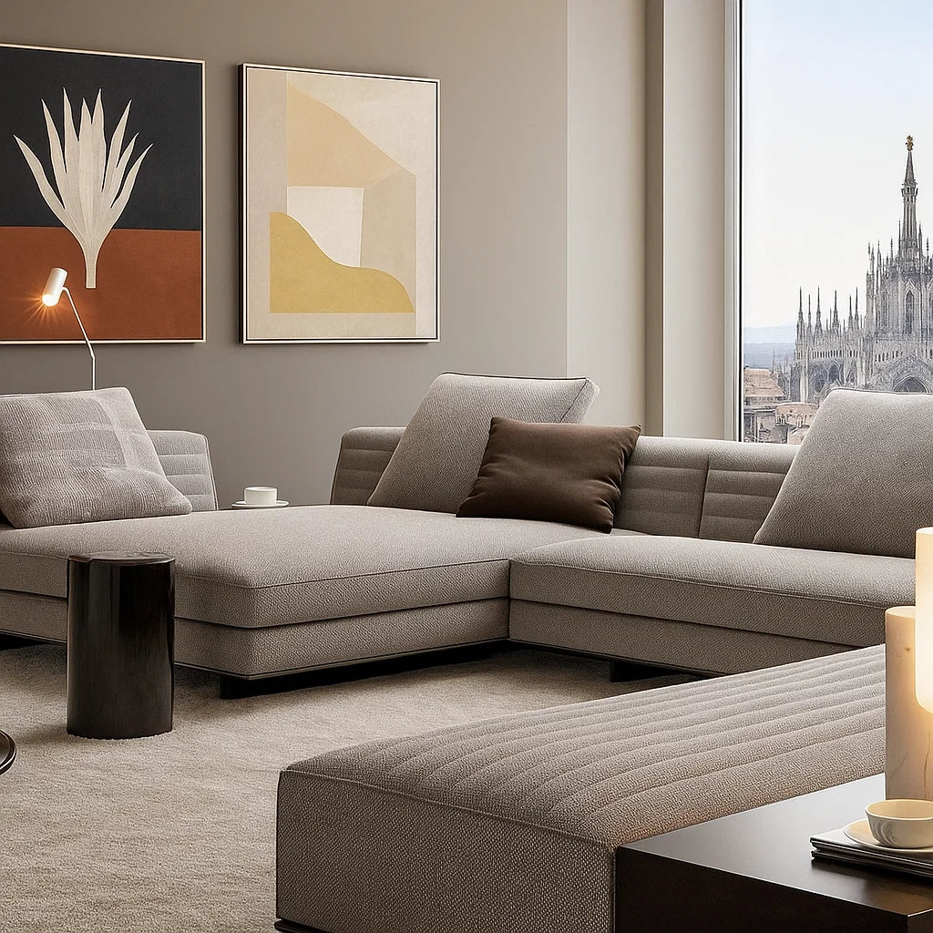 Jorvik (SF12010) - Italian Minimalist Custom Sofa Bespoke in Leather &amp; Fabric