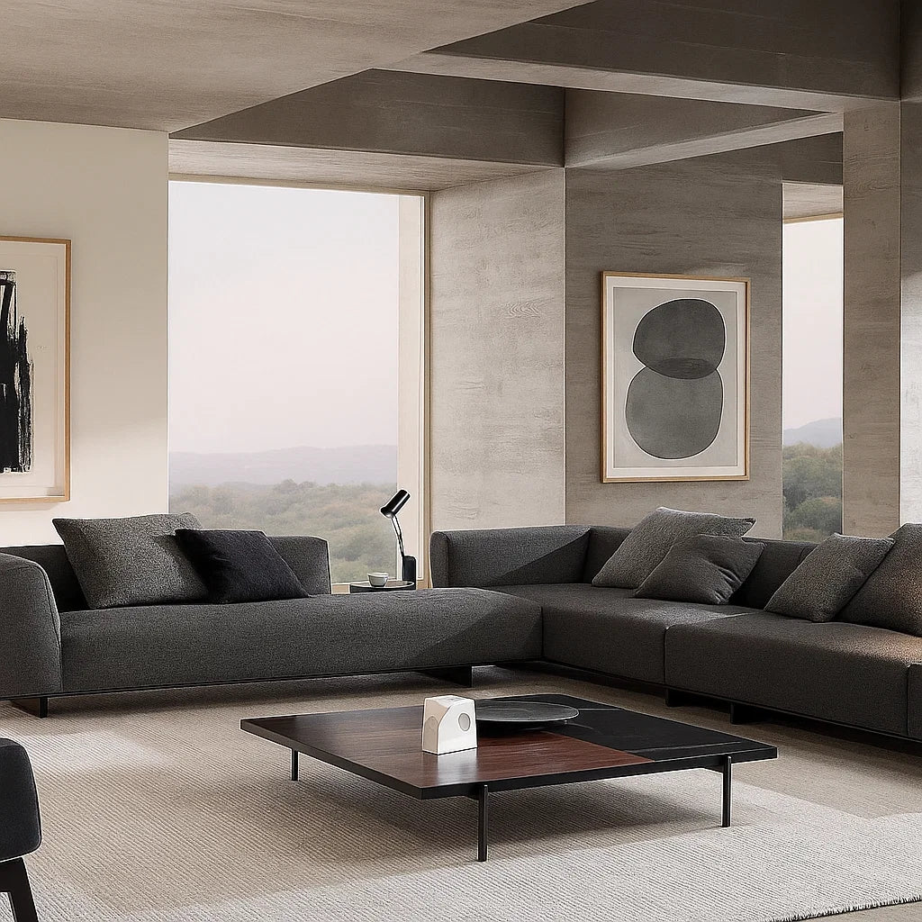 Jorvik (SF12010) - Italian Minimalist Custom Sofa Bespoke in Leather &amp; Fabric