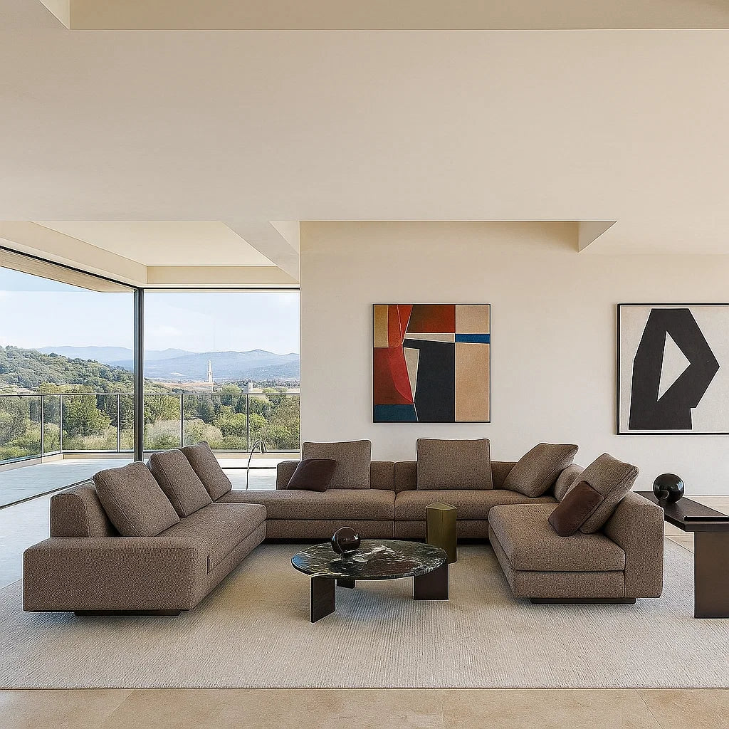 Jorvik (SF12010) - Italian Minimalist Custom Sofa Bespoke in Leather &amp; Fabric