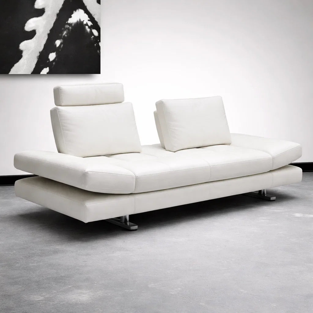 KUKA #1372 Length 2m/2.34m Custom Modular Full Top Grain Leather Daybed Sofa (Adjustable Armrests & Headrests)-1