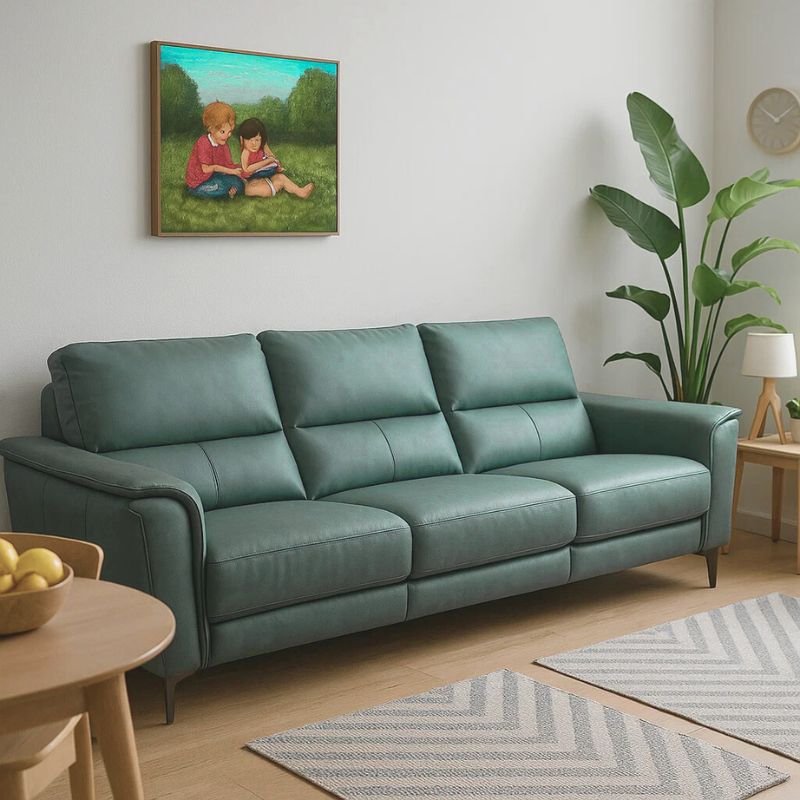 KUKA #6103 3-Seater Performance Fabric Sofa - Light Green