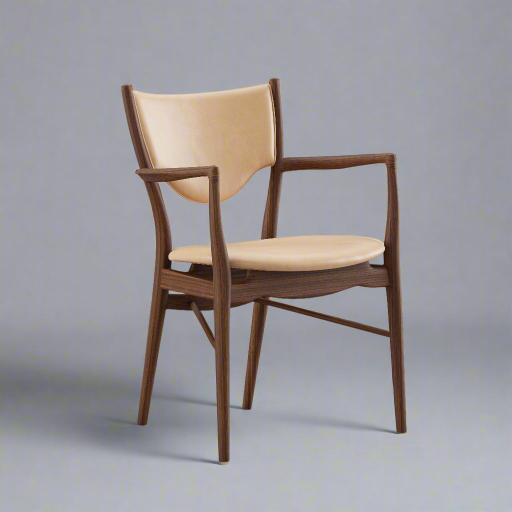 Kaufler Dining Arm Chair (CH2146B) - Custom Solid Wood American Oak Dining Arm Chair Mid-Century Architect-Inspired Scandinavian Minimalist