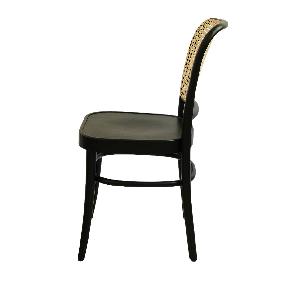 Kyoto (CH81A) Vintage Woven Cane Solid Wood American Beech Bentwood Chair - Walnut/Oak/Black picket and rail