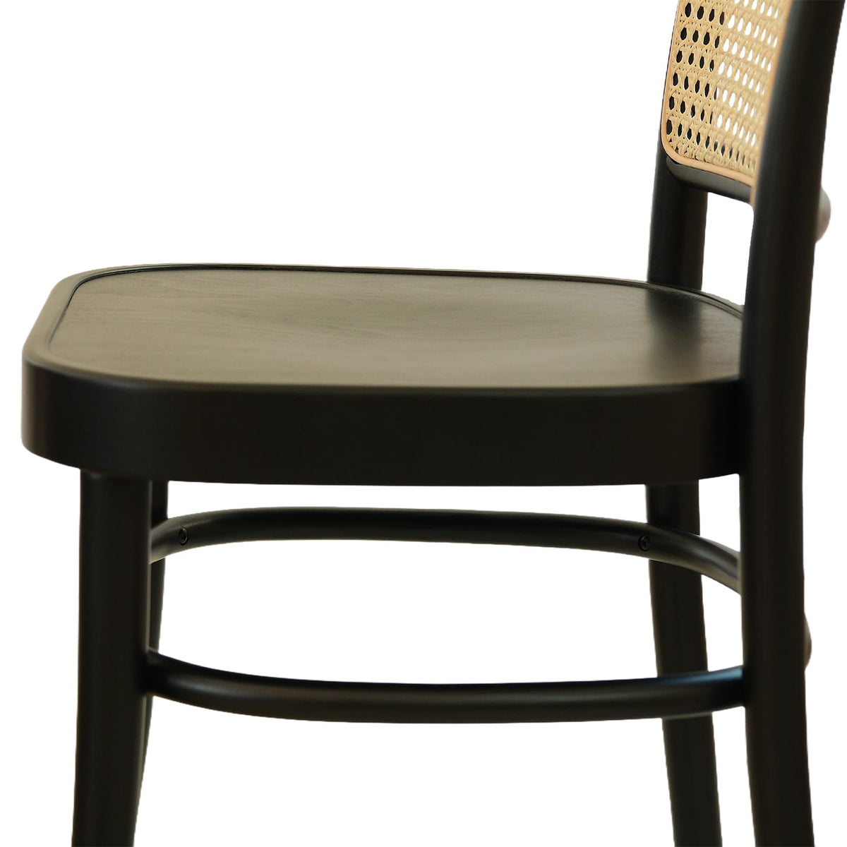 Kyoto (CH81A) Vintage Woven Cane Solid Wood American Beech Bentwood Chair - Walnut/Oak/Black picket and rail