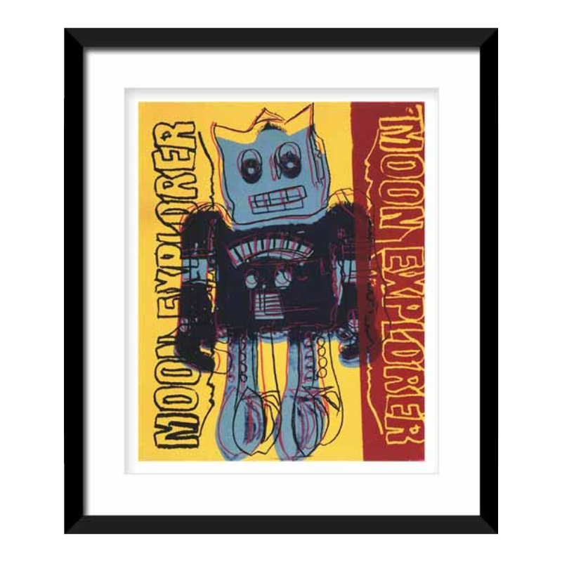 Licensed Art Print - Andy Warhol "Moon Explorer Robot, 1983 (Blue & Yellow)" | Framed Art | Lithograph | Pop Art
