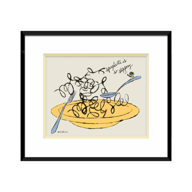 Licensed Art Print - Andy Warhol "Spaghetti Is So Slippery" (c. 1958) | Framed Art | Lithograph | Pop Art