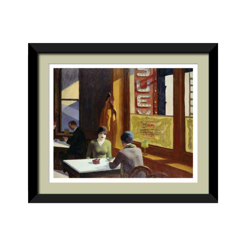 Licensed Art Print - Edward Hopper "Chop Suey, 1929" | Framed Art | Lithograph | Realism