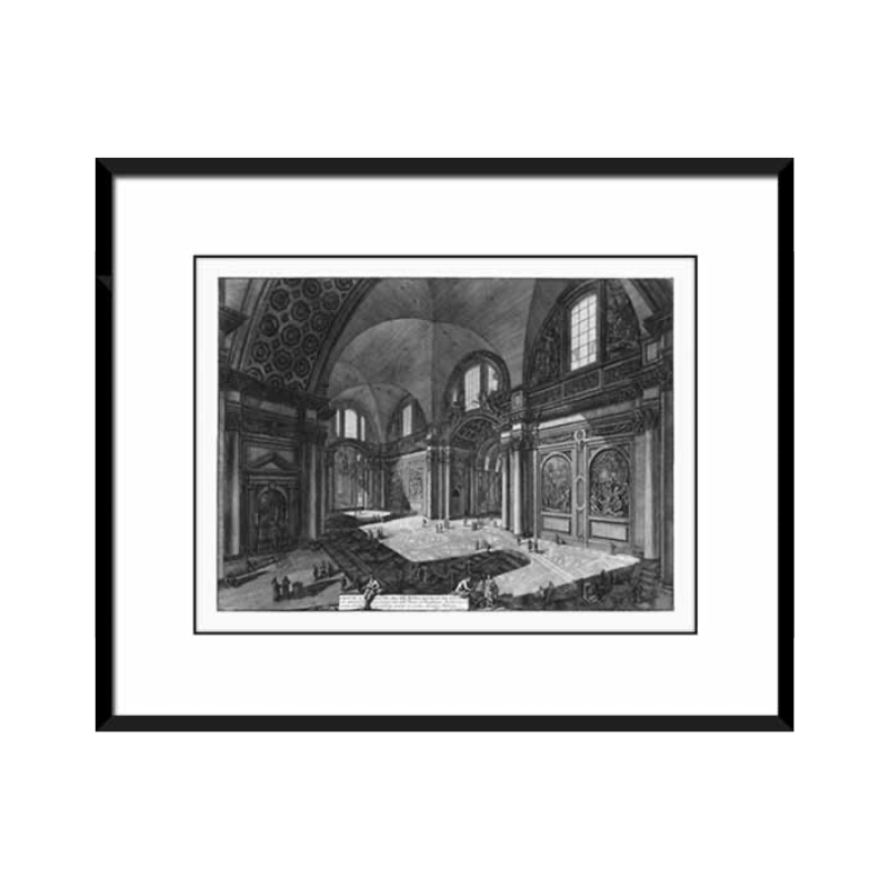 Licensed Art Print - Giovanni Baptista Piranesi "Veduta Interna Della Chiesa Della Madonna" | Framed Art | Lithograph | Architectural
