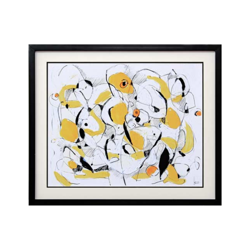 Licensed Art Print - Gizara “Mellow Yellow" | Framed Art | Lithograph | Abstract