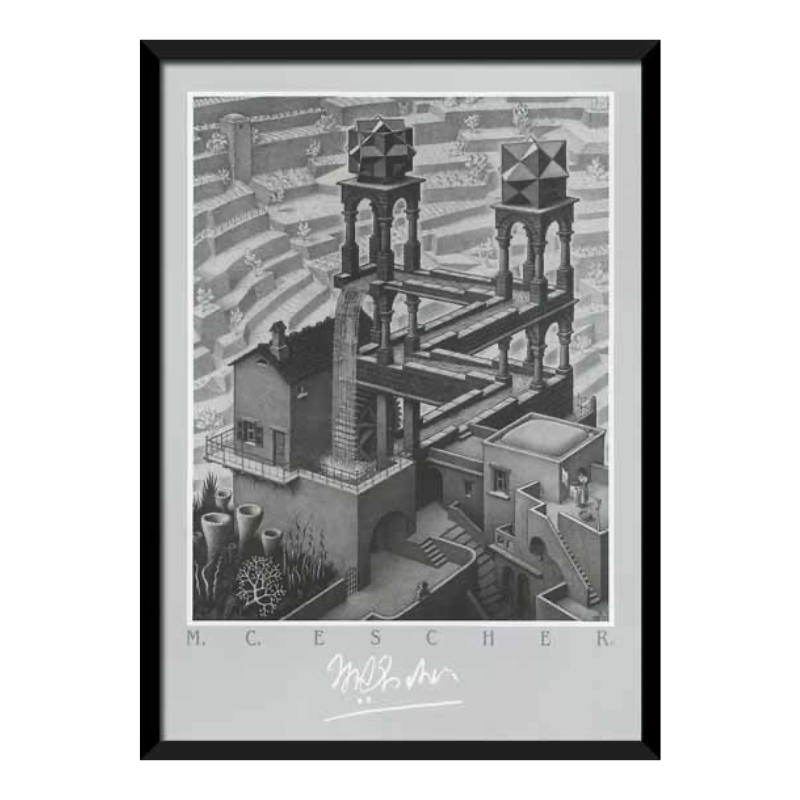 Licensed Art Print -  M.C. Escher "Water Fall" (1961) | Framed Art | Lithograph | Abstract