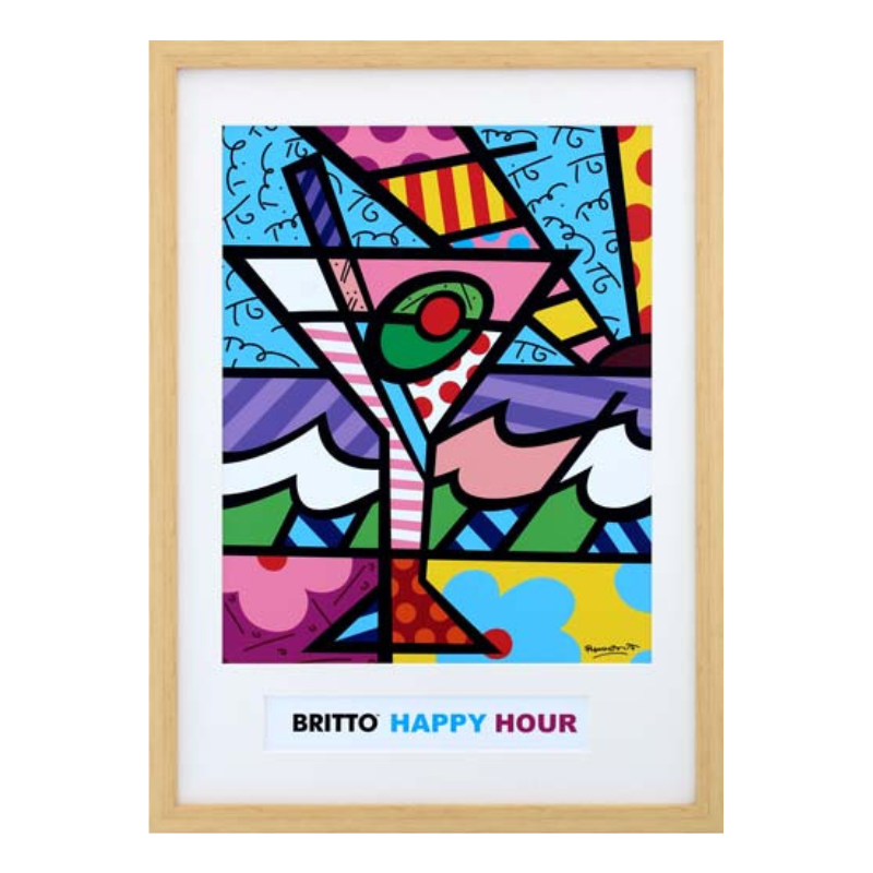 Licensed Art Print - Romero Britto “Happy Hour" | Framed Art | Lithograph | Pop Art