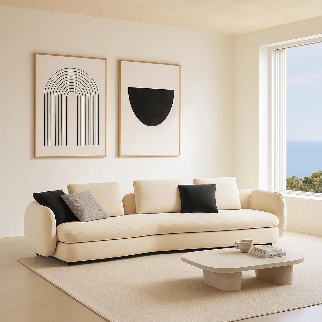 Lieve (SF-12032) - Italian Minimalist Custom Sofa Bespoke in Leather &amp; Fabric