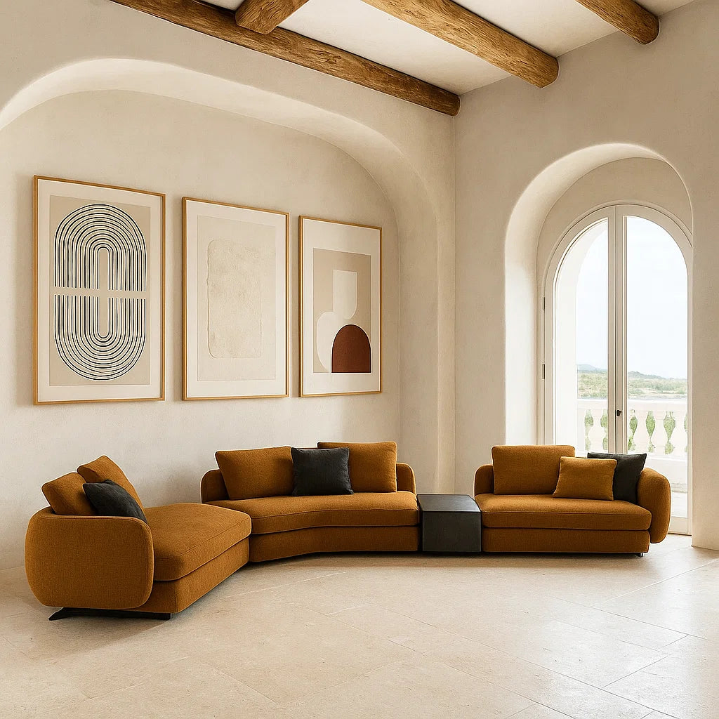 Lieve (SF-12032) - Italian Minimalist Custom Sofa Bespoke in Leather &amp; Fabric