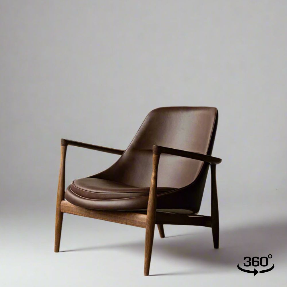 Lily Lounge Chair (CH6205) - Custom Solid Wood American Oak Dining Chair Mid-Century Architect-Inspired Scandinavian Minimalist