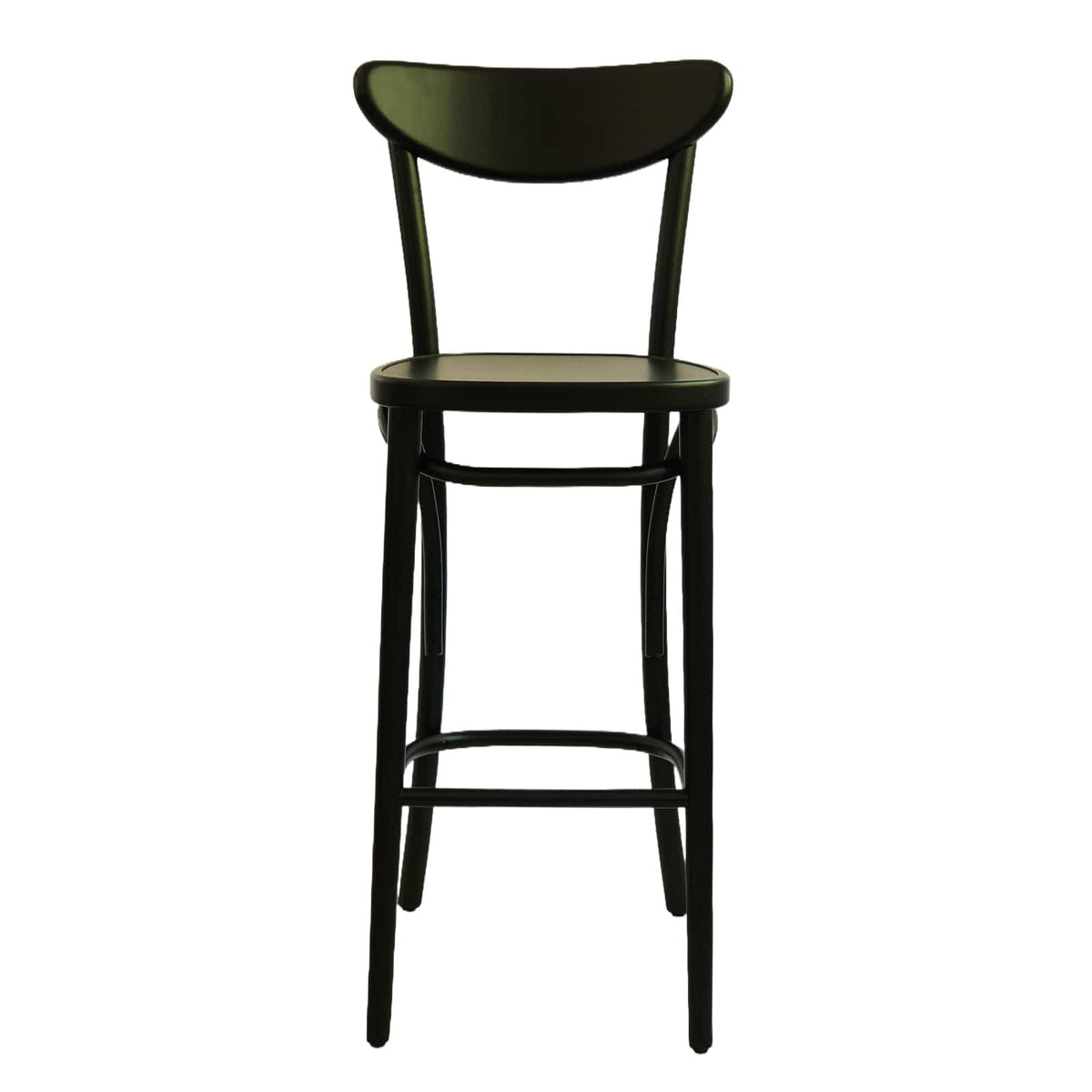 Luna Bar Chair (BS86A) Curved Back Solid Wood American Beech Bentwood Chair - Walnut/Oak/Black picket and rail