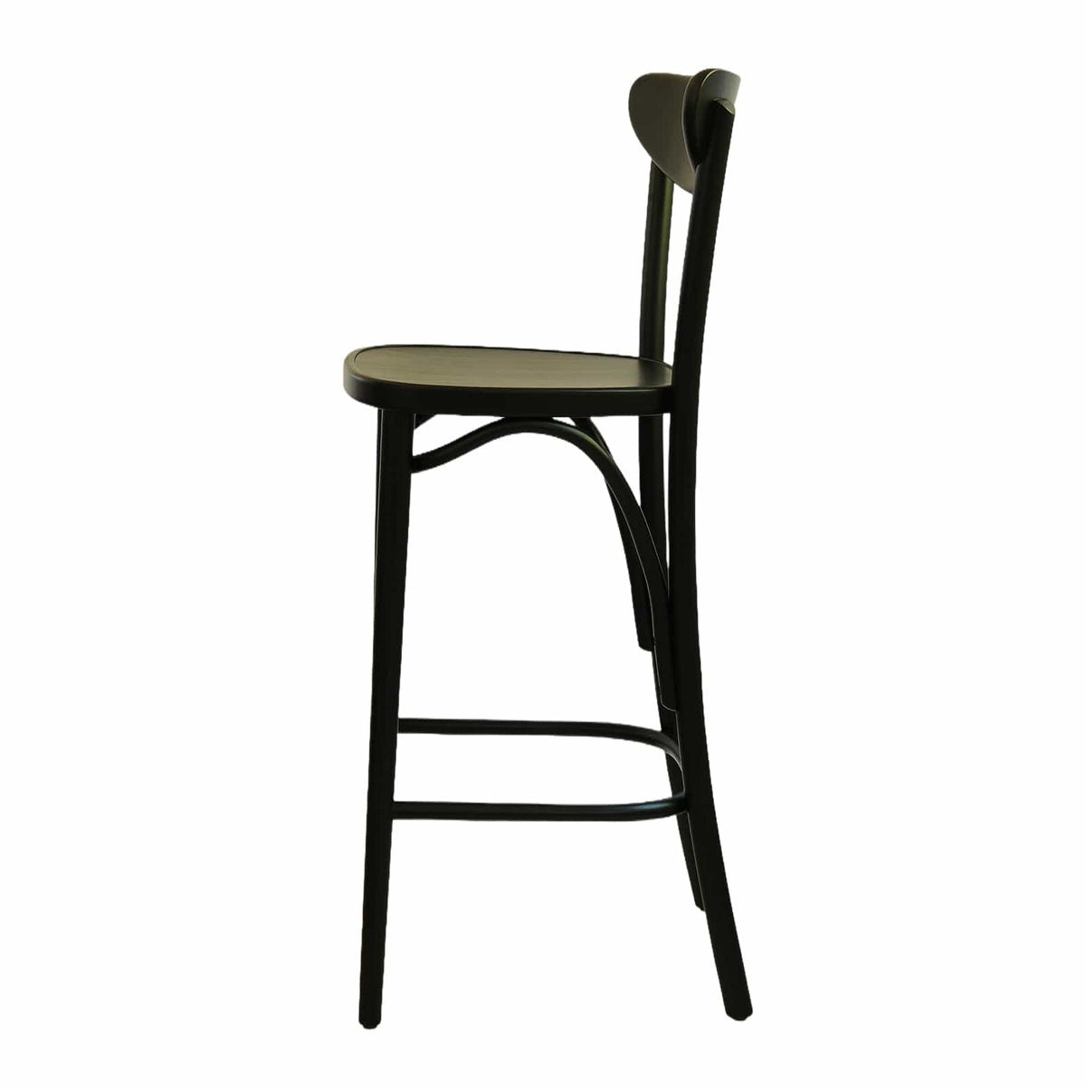 Luna Bar Chair (BS86A) Curved Back Solid Wood American Beech Bentwood Chair - Walnut/Oak/Black picket and rail