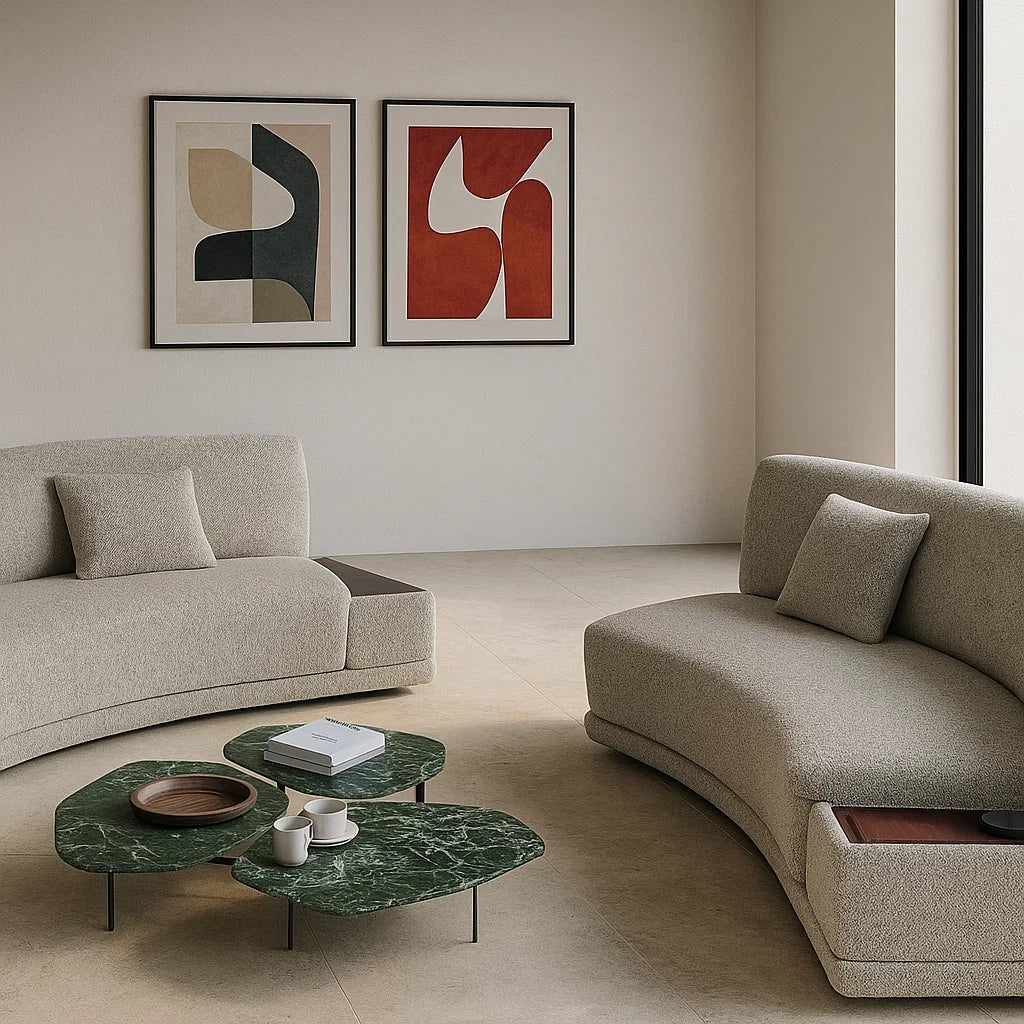 Lunaris (SF120P) - Italian Minimalist Custom Sofa Bespoke in Leather &amp; Fabric