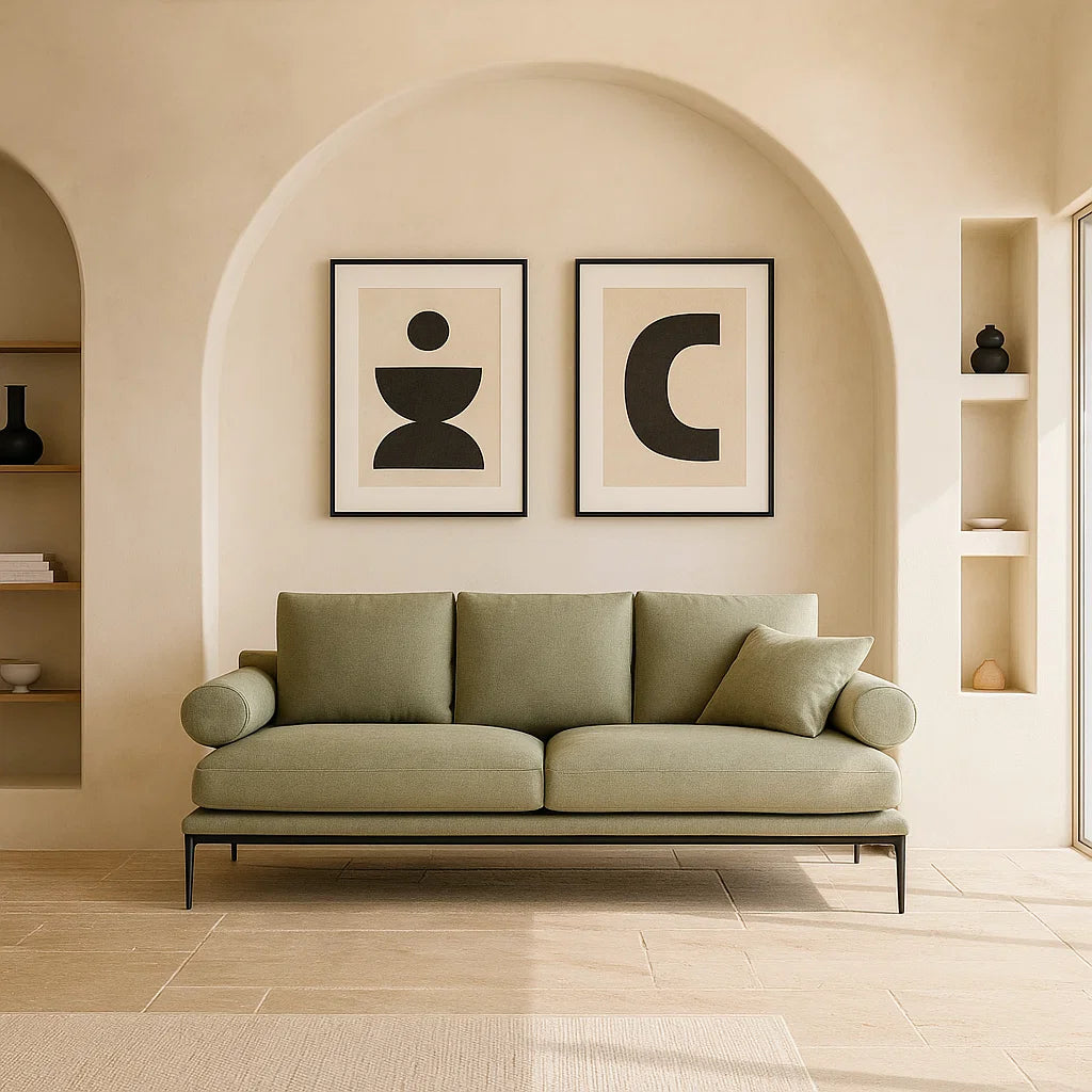Lusso (SF-12044) - Italian Minimalist Custom Sofa Bespoke in Leather &amp; Fabric