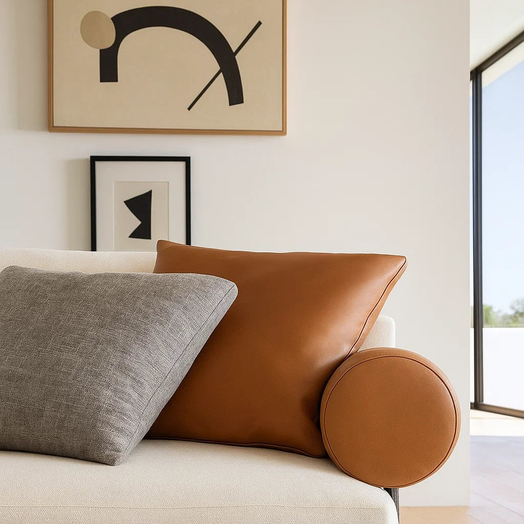 Lusso (SF-12044) - Italian Minimalist Custom Sofa Bespoke in Leather &amp; Fabric