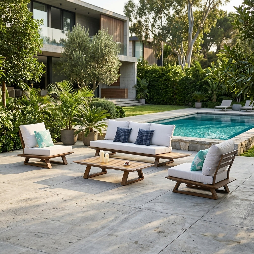 Luxe Outdoor Modular Sofa | Teak Wood | WA1110