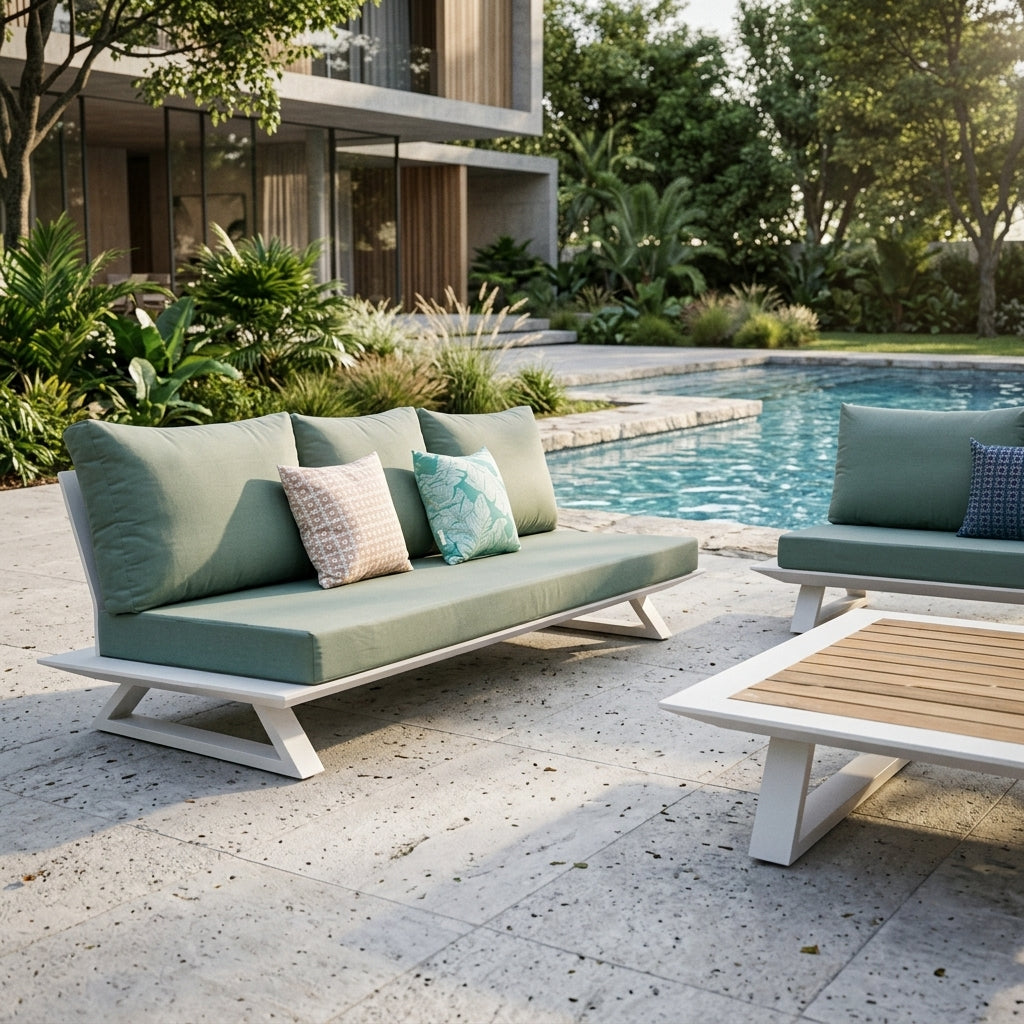 Luxe Outdoor Modular Sofa | Teak Wood | WA1110