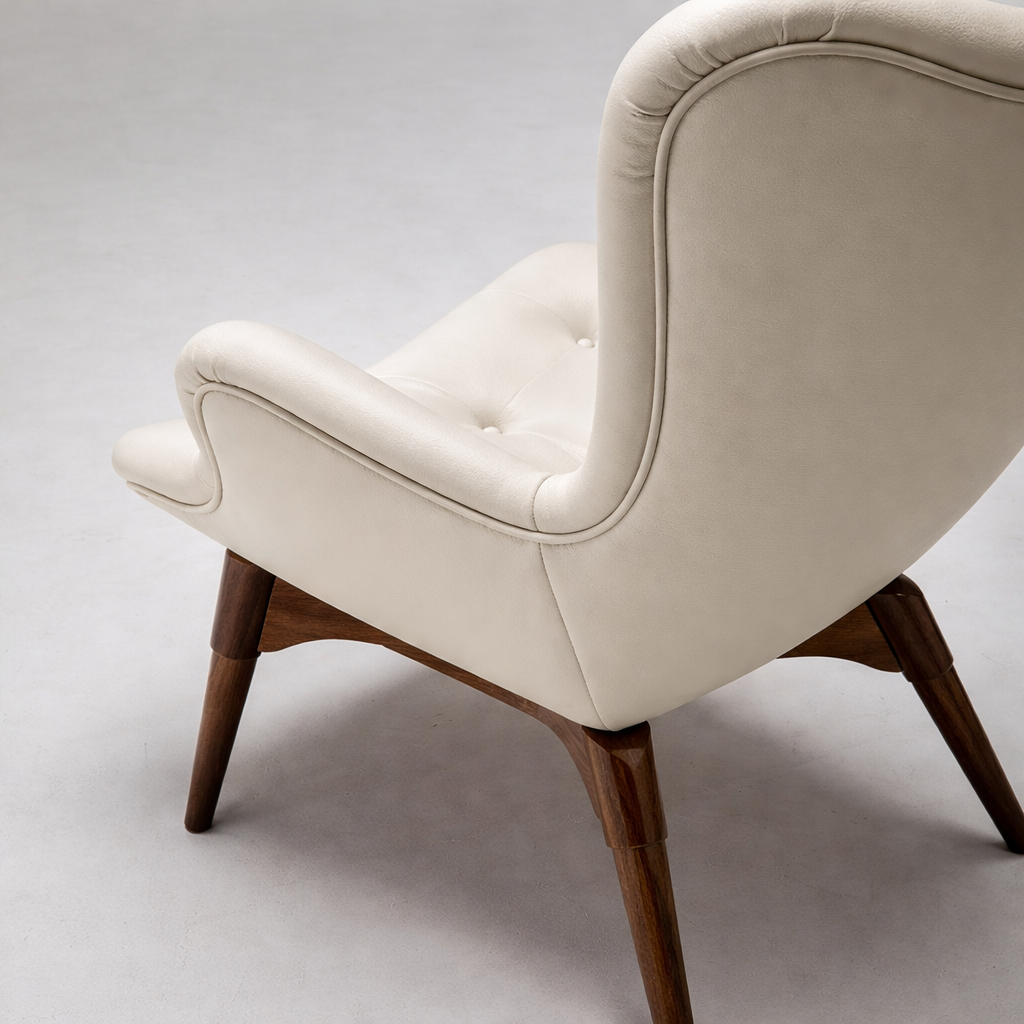 Lynelle CH2004 Custom Mid Century Minimalist Lounge Chair | Solid American Oak