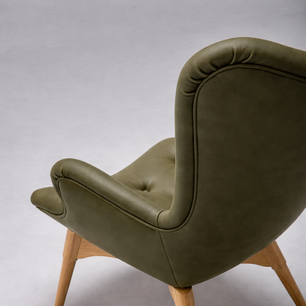 Lynelle CH2004 Custom Mid Century Minimalist Lounge Chair | Solid American Oak