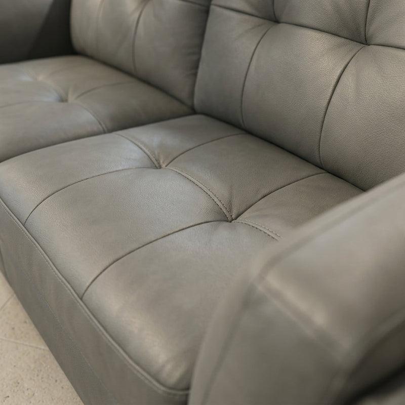 MB0289 Full Leather Sofa | Length 1.75m | Grey Color | Special Offer | Display Set