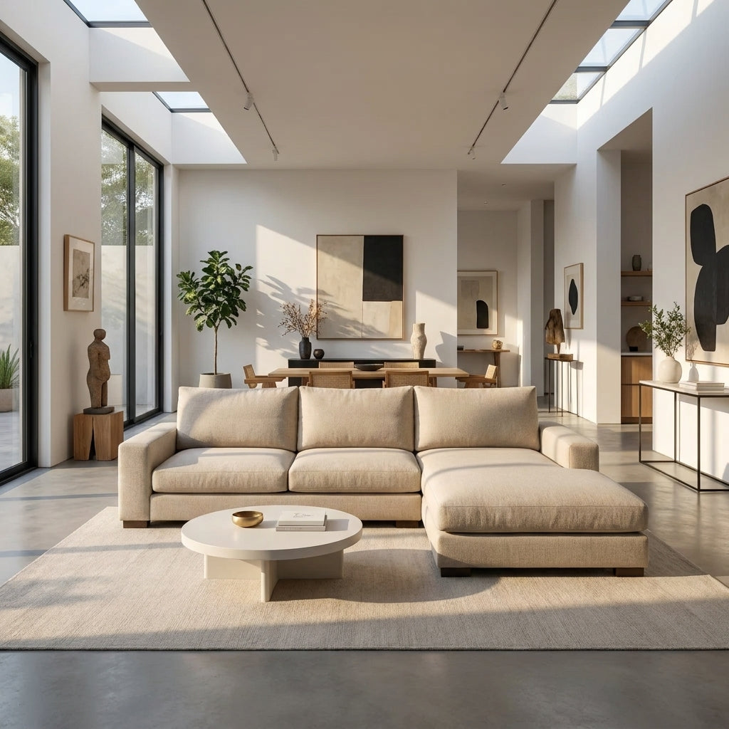 Americana MB0614 Custom Modular L-Shaped Sofa | Pet Friendly Leather & Fabric